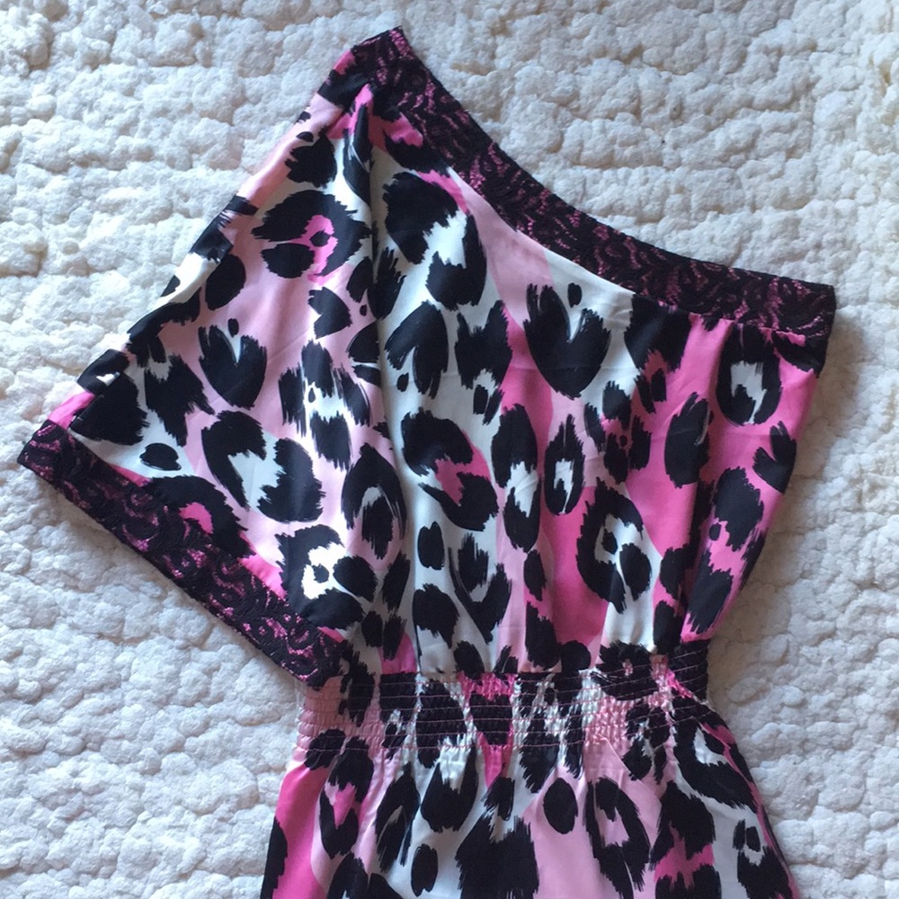 Grass Collection pink leopard dress